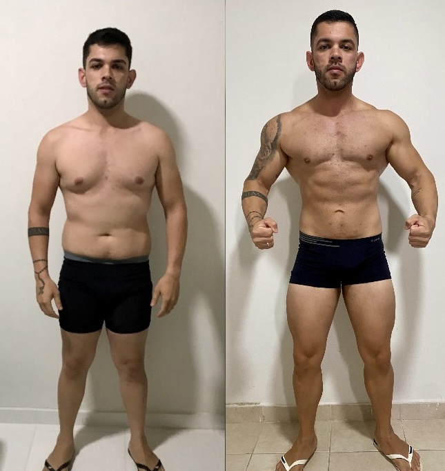 Resultado real 14 — comparativo antes e depois de um aluno acompanhado pela Consultoria HERO